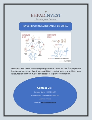 INVESTIR OU INVESTISSEMENT EN EHPAD