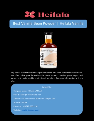 Best Vanilla Bean Powder | Heilala Vanilla