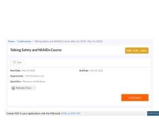 Talking Safety and NSAIDs Course, Online CME Course