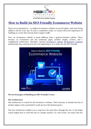 How to Build An SEO-Friendly Ecommerce Website