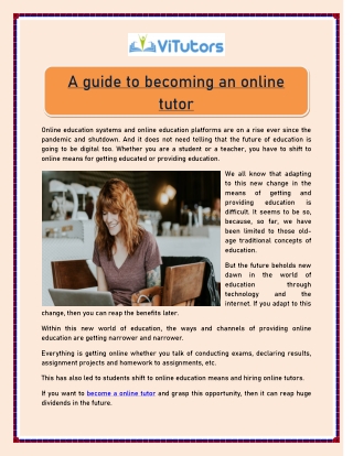 A guide to becoming an online tutor