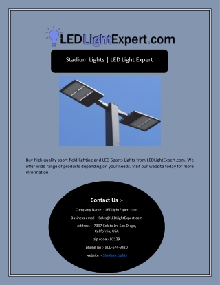 Stadium Lights | LED Light Expert