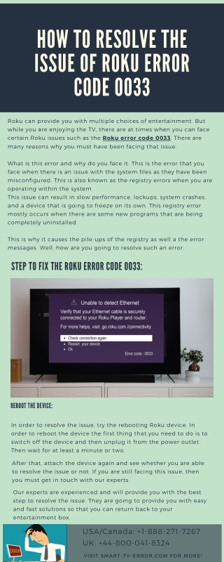 How to resolve The issue of Roku Error Code 0033
