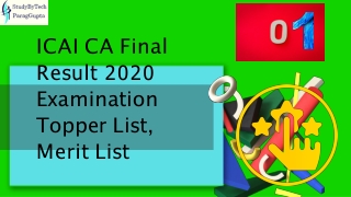 ICAI CA Final Result 2020 Examination Topper List, Merit List