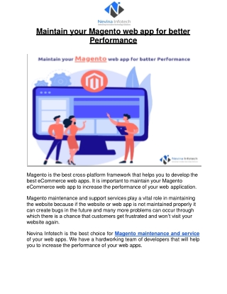 Maintain your Magento web app for better Performance