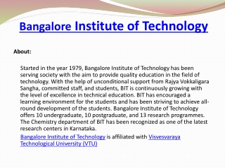 Bangalore Institute of Technology