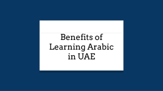 Benefits of learning Arabic in UAE