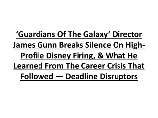 James Gunn Breaks Silence On High-Profile Disney Firing