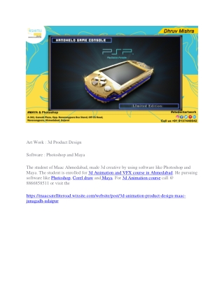 3d Animation | Product Design| Maac | Junagadh, Udaipur|