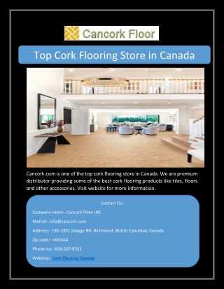 Top Cork Flooring Store in Canada
