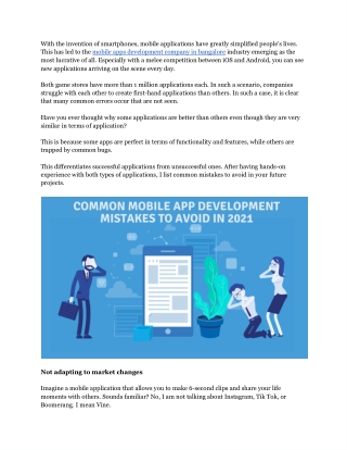 Common Mobile App Development Mistakes To Avoid in 2021