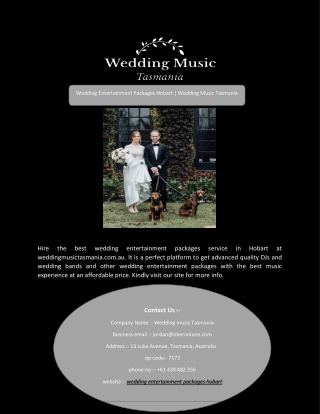 Wedding Entertainment Packages Hobart | Wedding Music Tasmania