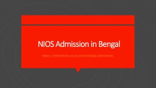 NIOS Admission in Bengal