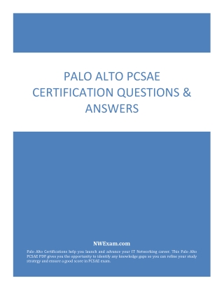 [Latest] Palo Alto PCSAE Certification Questions & Answers