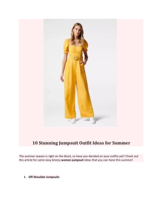 10 Stunning Jumpsuit Outfit Ideas for Summer
