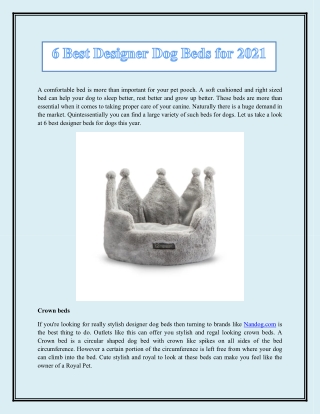 6 Best Designer Dog Beds for 2021