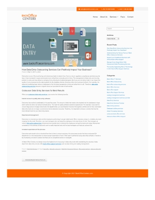 How Data Entry Outsourcing Services Can Positively Impact Your Business?