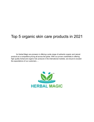 5 best organic skin care products in 2021