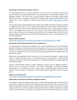 Single-Lead ECG Monitors Market Overview and Regional Outlook Study