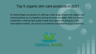 Top 5 organic skin care products in 2021