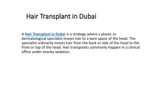 Hair Transplant in Dubai