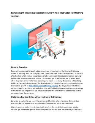 Enhancing the learning experience with Virtual Instructor- led training services