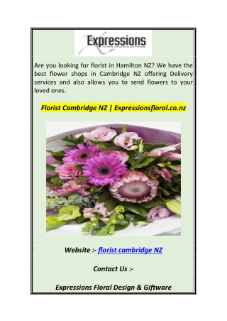 Florist Cambridge NZ  Expressionsfloral.co.nz