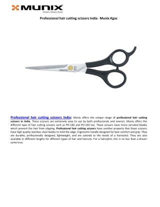 Professional hair cutting scissors India - Munix Kgoc