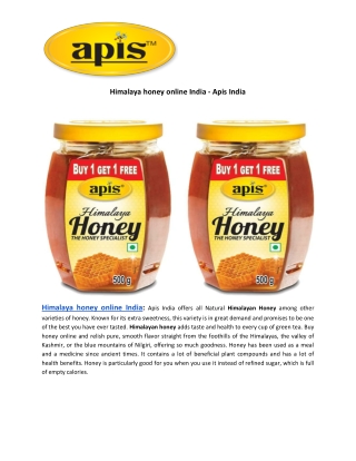 Himalaya honey online India - Apis India
