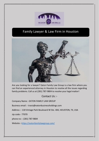 Family Lawyer & Law Firm in Houston