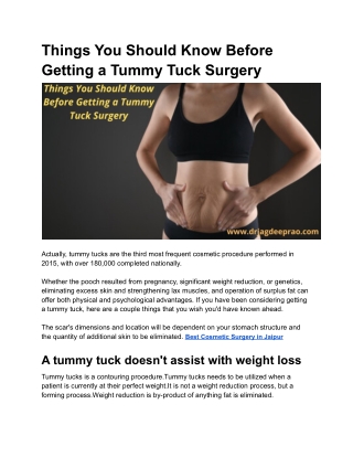 tummy Tuck  Cosmos Care Hospital