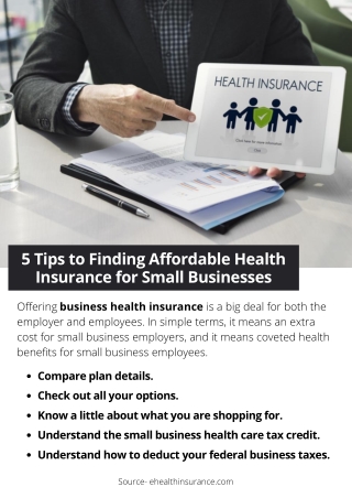 5 Tips to Finding Affordable Health Insurance for Small Businesses
