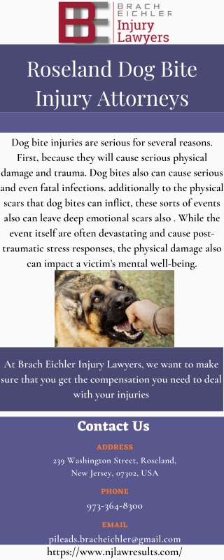 Roseland Dog Bite Injury Attorneys