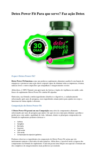 Detox power fit