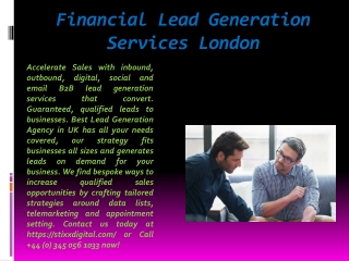 Financial Lead Generation Services London