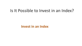 Is It Possible to Invest in an Index pdf