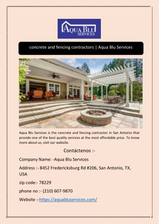 concrete and fencing contractors | Aqua Blu Services