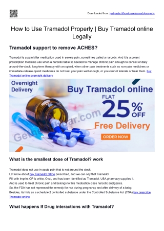 How to Use Tramadol Properly  Buy Tramadol online Legally