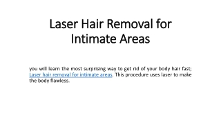 Laser Hair Removal for Intimate Areas