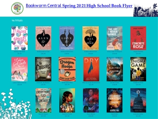 Bookworm Central Spring 2021 High School Book Flyer