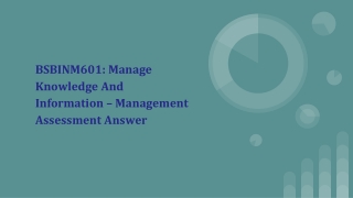 BSBINM601_ Manage Knowledge And Information – Management Assessment Answer