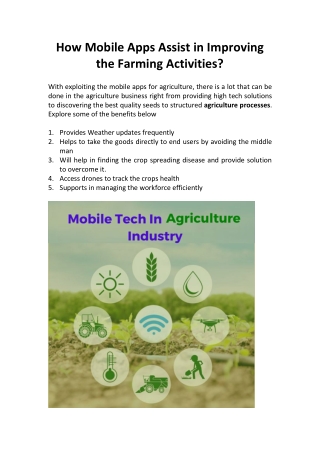 How Mobile Apps are Beneficial in Farming Activities?