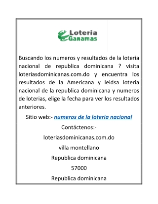 Encuentra los numeros de la loteria nacional dominicana y los resultados