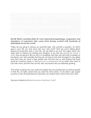 Find  best business coach in india on youtube – Kartik Shah