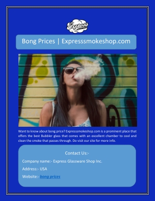 Bong Prices | Expresssmokeshop.com