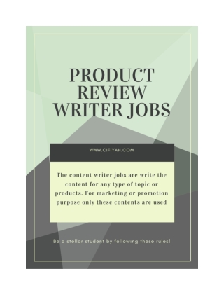 Content writer required for review writer jobs