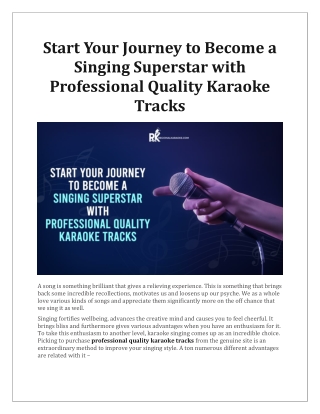 Start Your Journey to Become a Singing Superstar with Professional Quality Karaoke Tracks