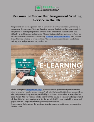 Reasons to Choose Our Assignment Writing Service in the UK