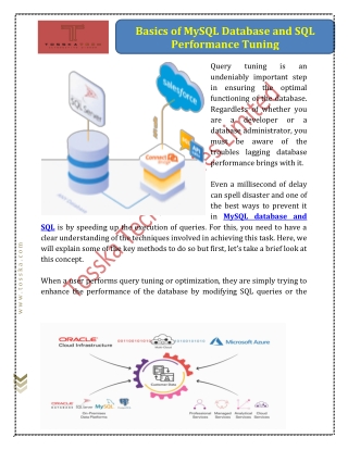 Basics of MySQL Database and SQL Performance Tuning