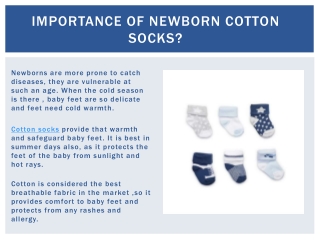 Importance Of Newborn Cotton Socks